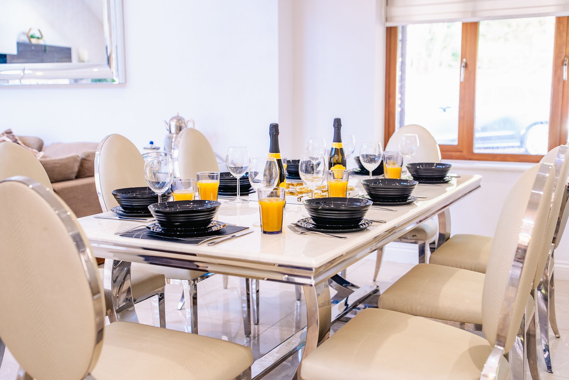 Beautifully set dining table in a Trusted Home Managements property